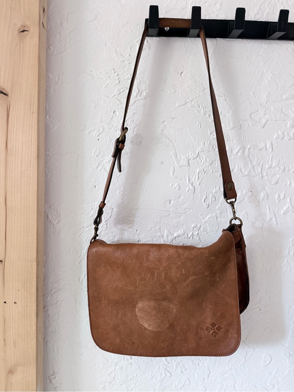 Patricia Nash Brown Leather Crossbody Shoulder Bag